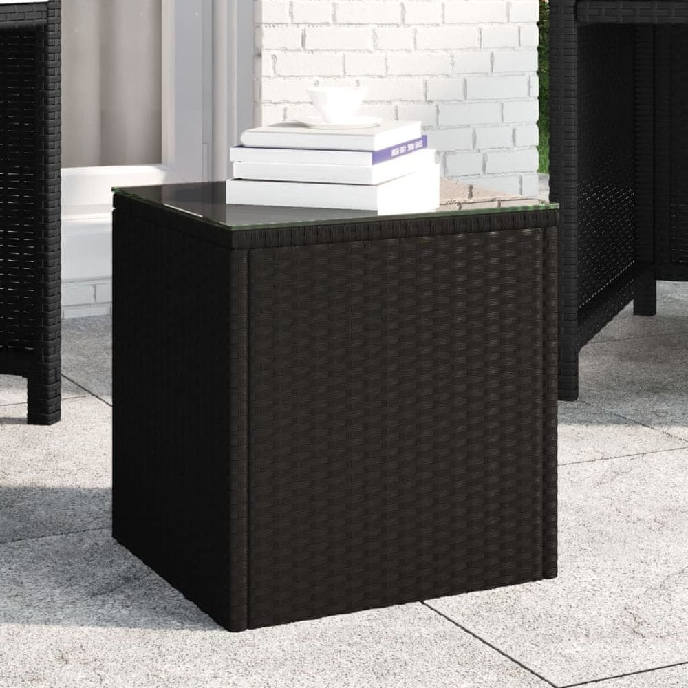 Vidaxl Bočný stolík čierny 40x37x40,5 cm polyratan